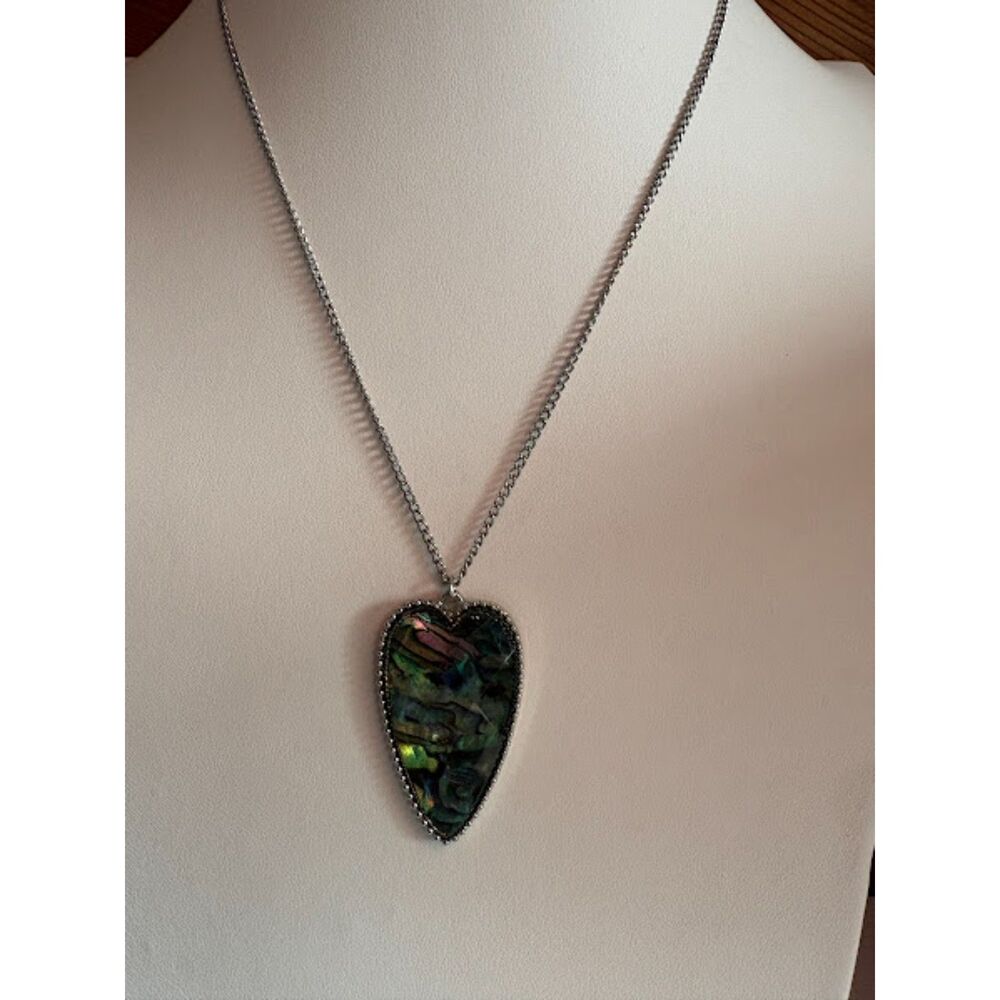 Abalone Heart Pendant Necklace